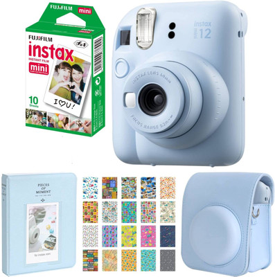 FUJIFILM Instax mini 12 Pastel Blue Instant Camera+10x1 Film+Carrying Case,Album,Stickers Bundle Instant Camera(Blue)
