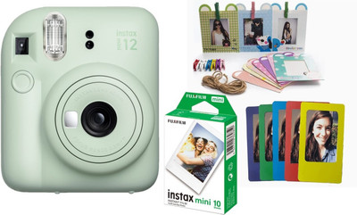 Fujifilm Instax Instax Mini 12 with (10 Mini Film Shots, Magnet & Bunting) Instant Camera(Green)