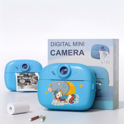 BAIRNINO Educational Instant Print Camera for Kids | HD Dual Lens, Selfie Mode, Music, Games, Journaling & Ink-Free Printing with Free Extra Roll Instant Camera(Blue)