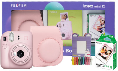 FUJIFILM Instax Mini 12 Moments Box (20 Shot, Carry Case & Bunting) Instant Camera(Pink)