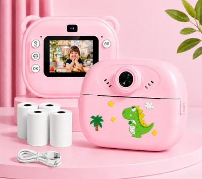LIVORA Kids Instant Print Camera Instant Photo Print Camera for Kids with Dual HD lens & Video Recording Instant Camera(Pink)