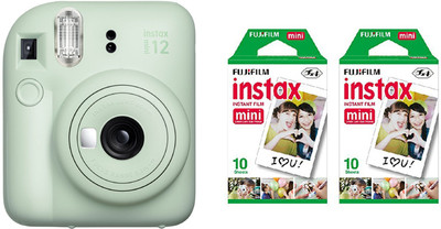 FUJIFILM Instax mini 12 Mint Gree Instant Film Camera with 10X2 Pack of Instant Film Instant Camera(Green)