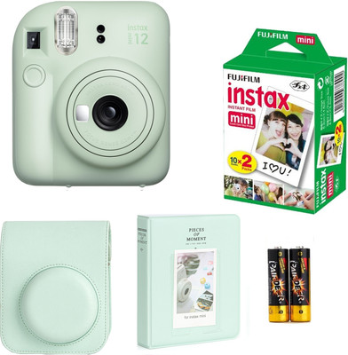 FUJIFILM Instax mini 12 Mint Green Instant Camera with 10x2 Film + pouch and 64 sheet album Instant Camera(Green)