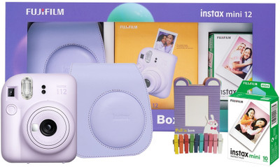 FUJIFILM Instax Mini 12 Treasure Box (10 Shot, Carry Case & Bunting) Instant Camera(Purple)