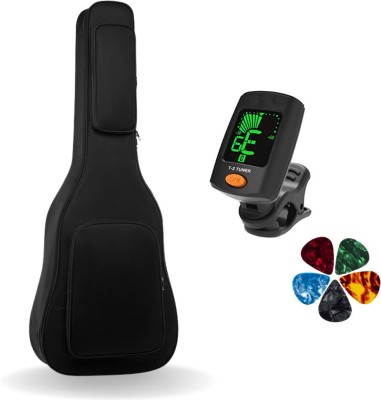 AMG Music 41inch Acoustic Guitar Bag with Tuner & Picks Guitar Cover Case High Padded Bag Guitar Bag