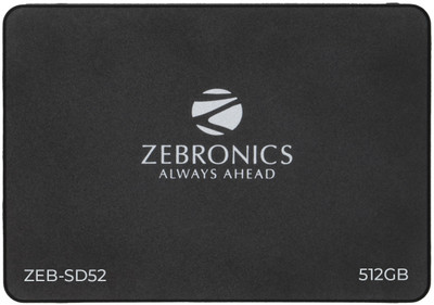 ZEBRONICS ZEB-SD52 512 GB Desktop, Laptop Black SATA III Internal Solid State Drive (SSD) (ZEB-SD52 SSD 512GB, SATA II and SATA III Interface, QLC, Silent Operation)(Interface: SATA III, Form Factor: 2.5 Inch) ZEBRONICS ZEB-SD52 512 GB Desktop, Laptop Black SATA III Internal Solid State Drive (SSD) (ZEB-SD52 SSD 512GB, SATA II and SATA III Interface, QLC, Silent Operation)(Interface: SATA III, Form Factor: 2.5 Inch)