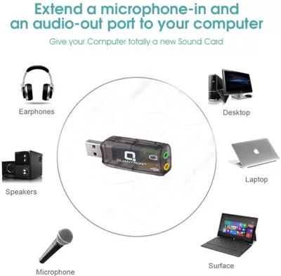 Eurotech Solution QSC USB Internal Sound Card(5.1 Audio Channel)
