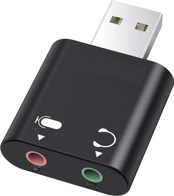 SwapME USB Sound Card, USB to Audio Jack Adapter 7.1 Channel External Stereo Sound Card with 3.5mm TRS TRRS Microphone Headphone for PC, Laptop, PS4, Windows MAC, Linux Internal Sound Card(3.5 Audio Channel)