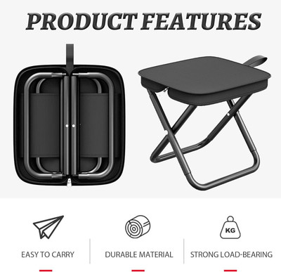 ZENPRO folding picnic camping stool easy to carry light wieght steel Foldable Steel Inversion Table