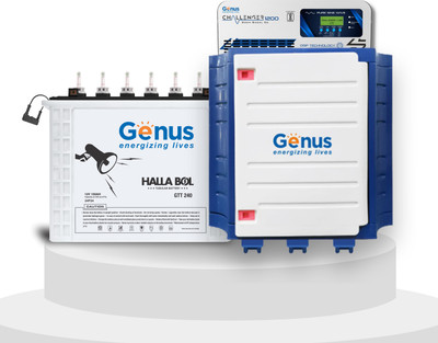 Genus Challenger 1200 Pure Sine Wave 900VA Inverter with Trolley and 150Ah Tall Tubular Inverter Battery(150 Ah)