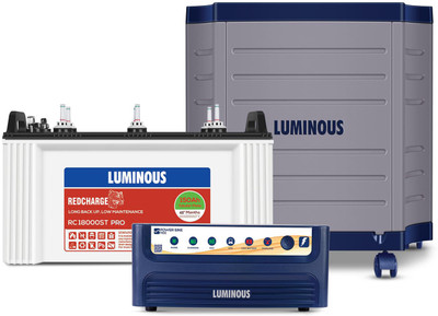 LUMINOUS 48 Months Warranty Tubular Inverter Battery(150 Ah, Power Sine 1100 Pure Sine Wave 900VA/12V Inverter with RC 18000ST PRO & Trolley)