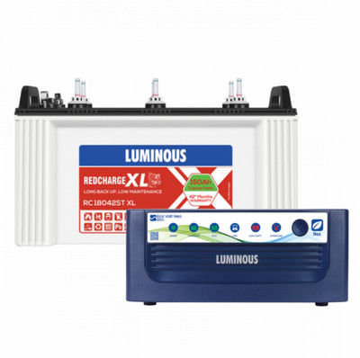 LUMINOUS Eco Volt Neo 850 Sine Wave Inverter with Red Charge RC18042ST XL Tubular Inverter Battery(150Ah)