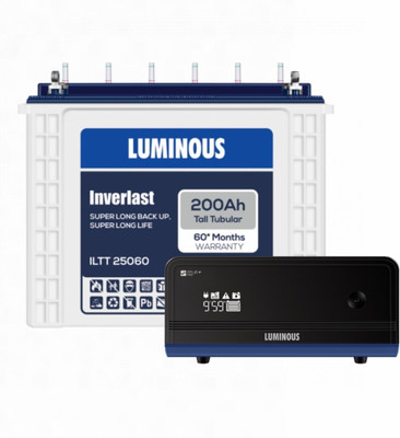 LUMINOUS Zelio 1100 Pure Sine Wave Inverter with ILTT25060 Tubular Inverter Battery(200 Ah)