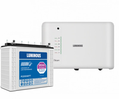 LUMINOUS ICON 1100 Pure Sine Wave Next Generation Inverter with Power Charge PC20042TT Tubular Inverter Battery (160AH)