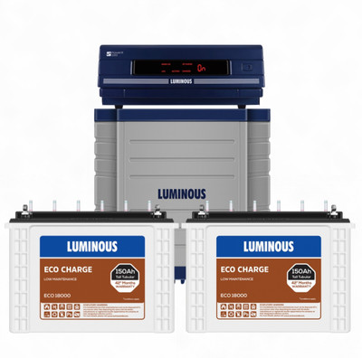 LUMINOUS POWER X 2250 Pure Sine Wave Inverter_ECO 18000_TX200L Trolley Tubular Inverter Battery (150AH)