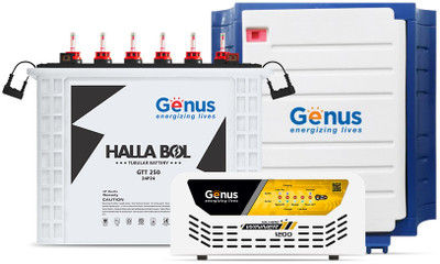 Genus 48 Months Warranty Tubular Inverter Battery(220 Ah, Winner 1200 Pure Sine Wave 900VA/12V Inverter with 220Ah GTT250 Tall)