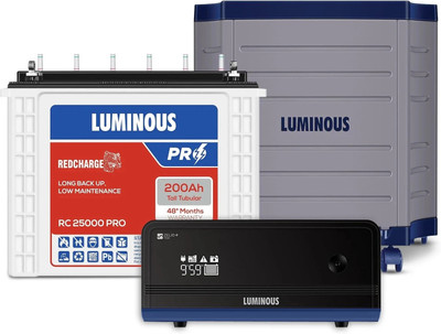 LUMINOUS Zelio Smart 1100 with RC 25000 PRO & Trolley Tubular Inverter Battery(200 Ah)