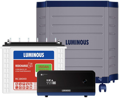 LUMINOUS 36 Months Warranty Tubular Inverter Battery(150 Ah, Zelio 1100 + Rc18000 150 Ah Tall Tubular Battery+ Trolley)