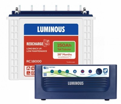 LUMINOUS 850 Sine Wave with RC18000 Tall Tubular Inverter Battery(150Ah)