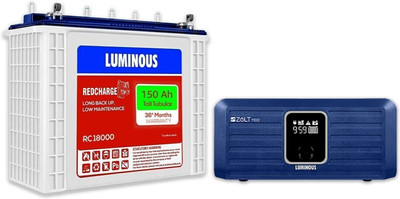 LUMINOUS Zolt 1100 Inverter_RC 18000 Tubular Inverter Battery(150Ah)