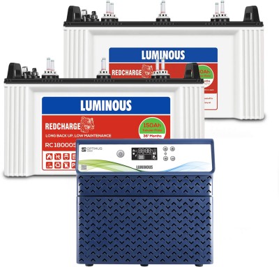 LUMINOUS Optimus 2300 24V Inverter with 2 Units of RC 18000ST 150Ah Tubular Inverter Battery(150Ah)