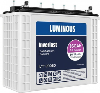 LUMINOUS Inverlast ILTT 20060 160Ah Tubular Inverter Battery  (160Ah) For Rs. 12999 @ 35 %