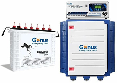 Genus Challenger 1100 Pure Sine Wave Inverter with Trolley and 150Ah Tall Tubular Inverter Battery(150 Ah)