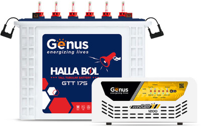 Genus 72 Months Warranty Tubular Inverter Battery(150 Ah, Winner 1200 Pure Sine Wave 900VA/12V Inverter Combo with GTT175 Tall)