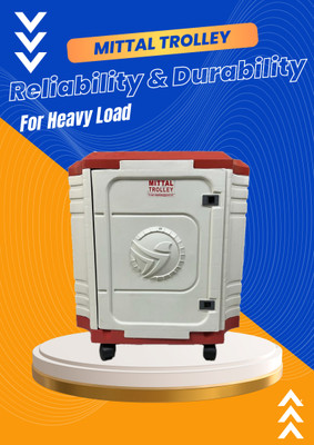 Balaji Udhyog JP_RW_5 Wheels Trolley for Inverter and Battery(Red, White)
