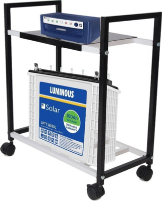 Flipkart SmartBuy Heavy-Duty Inverter Trolley Stand with Wheels | Rust-Proof Base Trolley Trolley for Inverter and Battery(Black)