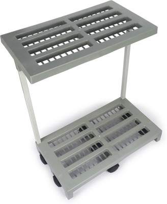 Flipkart SmartBuy Premium Plastic Battery Stand with Ventilation Design Trolley for Inverter and Battery(White)