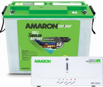amaron AM200TT54 with HB1250 inverter AM200TT54 WITH HB 1250 INVERTER Pure Sine Wave Inverter