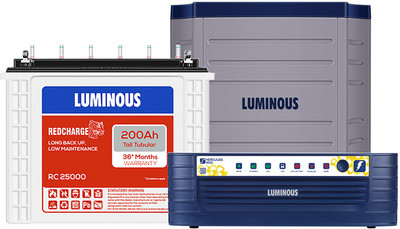 LUMINOUS Hercules 1600 Square Wave Inverter, RC 25000 200Ah Battery with Trolley Square Wave Inverter