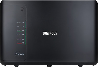 LUMINOUS 1100/12V iCon Black | LED Indicators | Fast Charging | Easy Installation | Pure Sine Wave Inverter