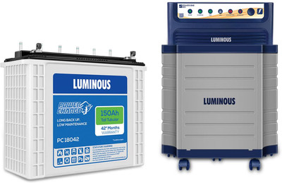 LUMINOUS 500 VA with 42 Months Warranty Pure Sine Wave Inverter(Powersine 800 Pure Sine Wave Inverter, PC 18042 150 Ah Battery, Trolley Combo)