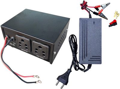 GoodsBazaar Work from Home Kit 12 Volt DC to AC Converter & UPS Battery Charger SMPS Adaptor Worldwide Adaptor(Black)