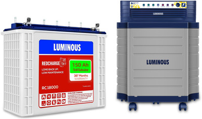 LUMINOUS 500 VA with 24 Months Warranty Square Wave Inverter(Hercules 1600 Square Wave Inverter, RC 18000 150Ah Battery with Trolley)