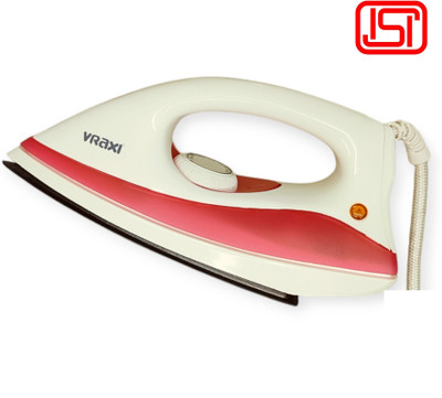 Vraxi ISI Mark Approved Magic Light weight Non stick sole Plate 750 W Dry Iron(Red, White)