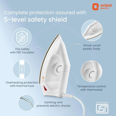 ORIENT by cka Fabrismooth 1000 W Dry Iron(White)