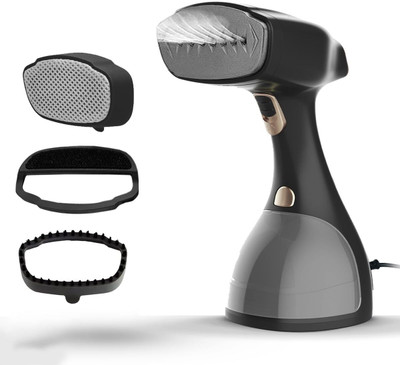 Nexlev Handheld|Fabric & Lint Brush|PremiumMatte GS-02 1500 W Garment Steamer(Glossy Black)