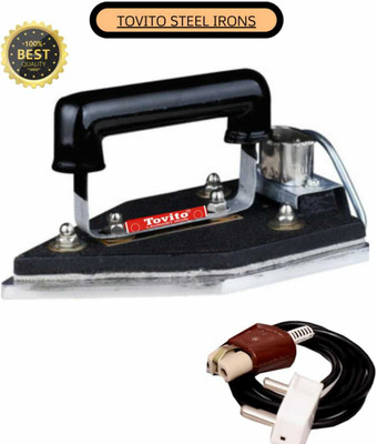 Tovito by Silver Star 3kg industrial laundry electric iron, Made in India, with pluck wire 750 W Dry Iron(Black)