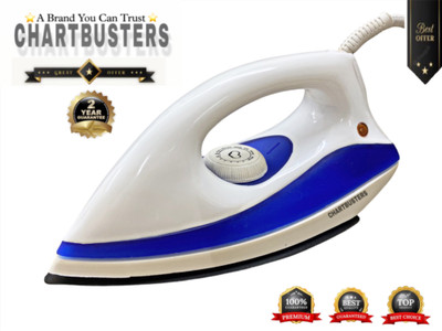 Chartbusters by CHARTBUSTERS ROYAL CROWN DOUBLE COATED NON-STICK 1000-Watt DRY IRON [2-YEAR WARRANTY] 1000 W Dry Iron(Multicolor)