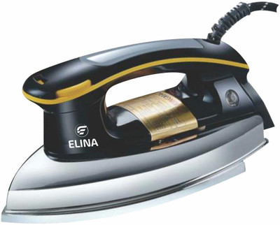 elina home appliances EHA-DI75P Heavy Weight Plancha 750 W Dry Iron(Golden, Black)
