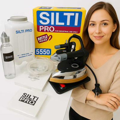 SILTI by Tovito Steam iron original es5510 with 4ltr tank for laundry,tailors and drycleaners 1850 W Steam Iron(Multicolor)