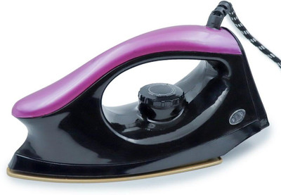 wallex Lightweight Automatic Double Coated Soleplate | Quick Heat Up | Stylish & Sleek 1000 W Dry Iron(LW-104, Black&Purple)