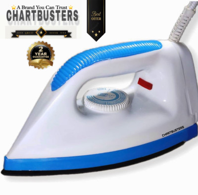 Chartbusters by CHARTBUSTERS INSTANT HEATING MULTICOLOR CROWN LIGHT WEIGHT DRY IRON [2-YEAR WARRANTY]] 1000 W Dry Iron(Multicolor)