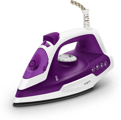 WIPRO Vesta 1380Watt Compact Steam Iron|Smart light sensor|Overheat protection 1348 W Steam Iron (Blue)