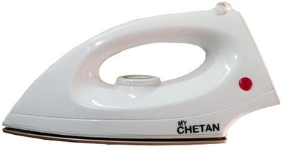 MyChetan Shiny dry iron | Non-Stick Coated Sole Plate 750 W Dry Iron(White)