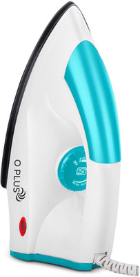 O PLUS Plus Non-Stick & Light Weight 1 Year Warranty 1100 W Dry Iron(White & Sky Blue)