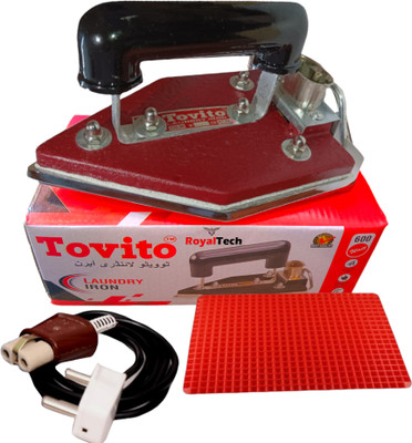 Royaltech by Tovito 3kg Special manual laundry electric iron box best quality with pluck,wire, mat 600 W Dry Iron(Red)